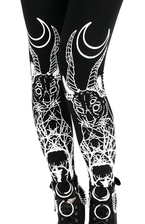 Demonic Cat Leggings Black