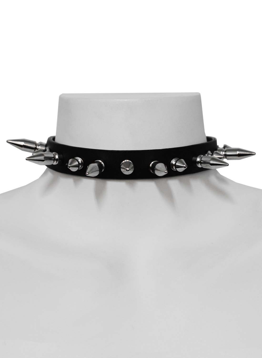 1 Row Mixed Spike Leather Choker