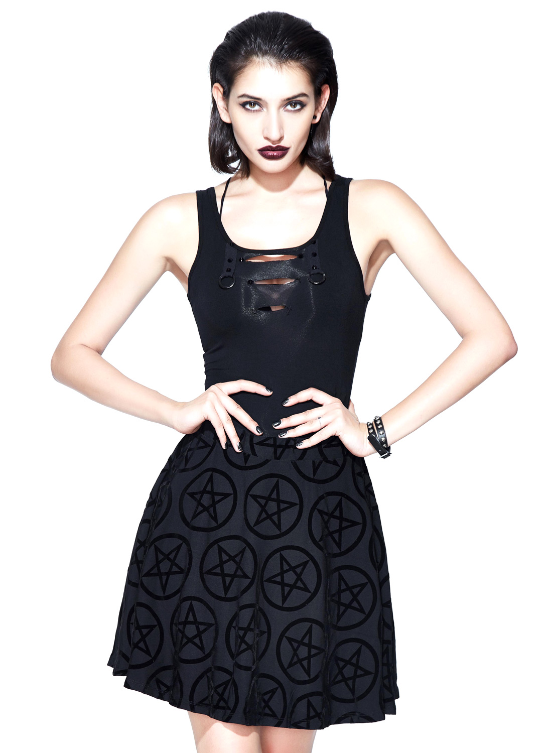 Black Pentagrams Skirt