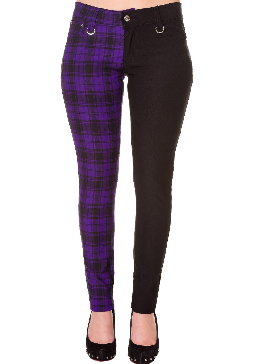 Split Pant Tartan Black purple