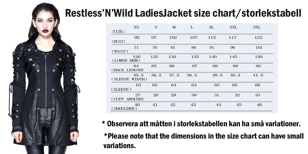 Elisabeta size chart
