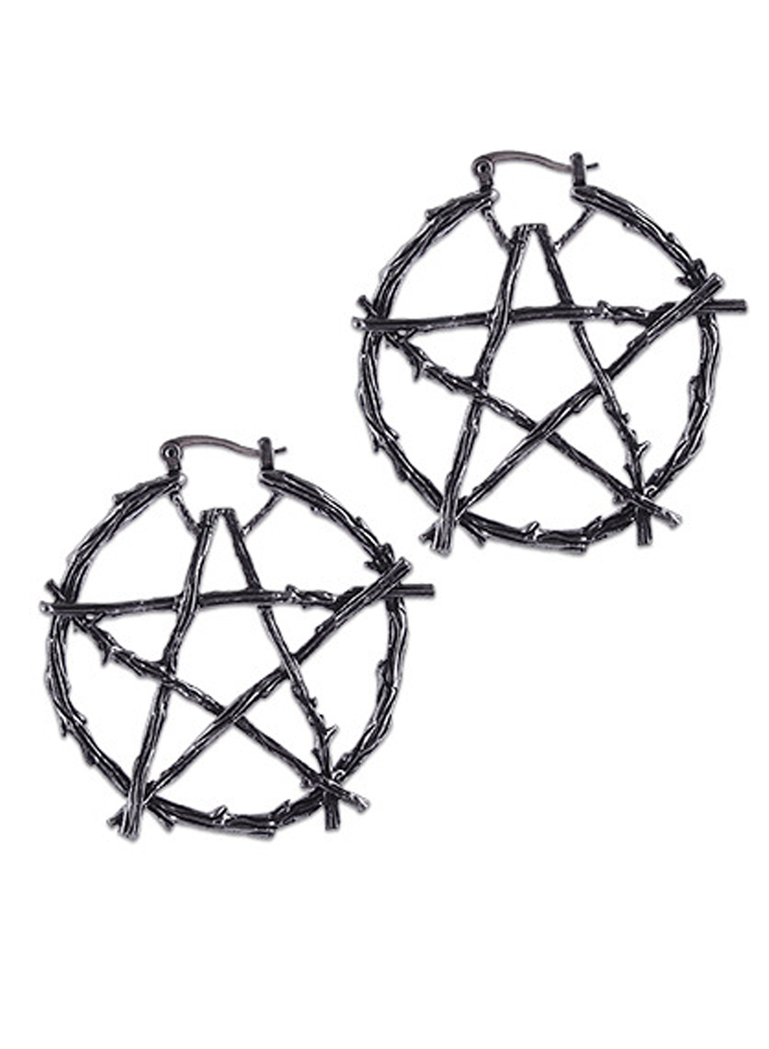Pentagram Hoop Earrings
