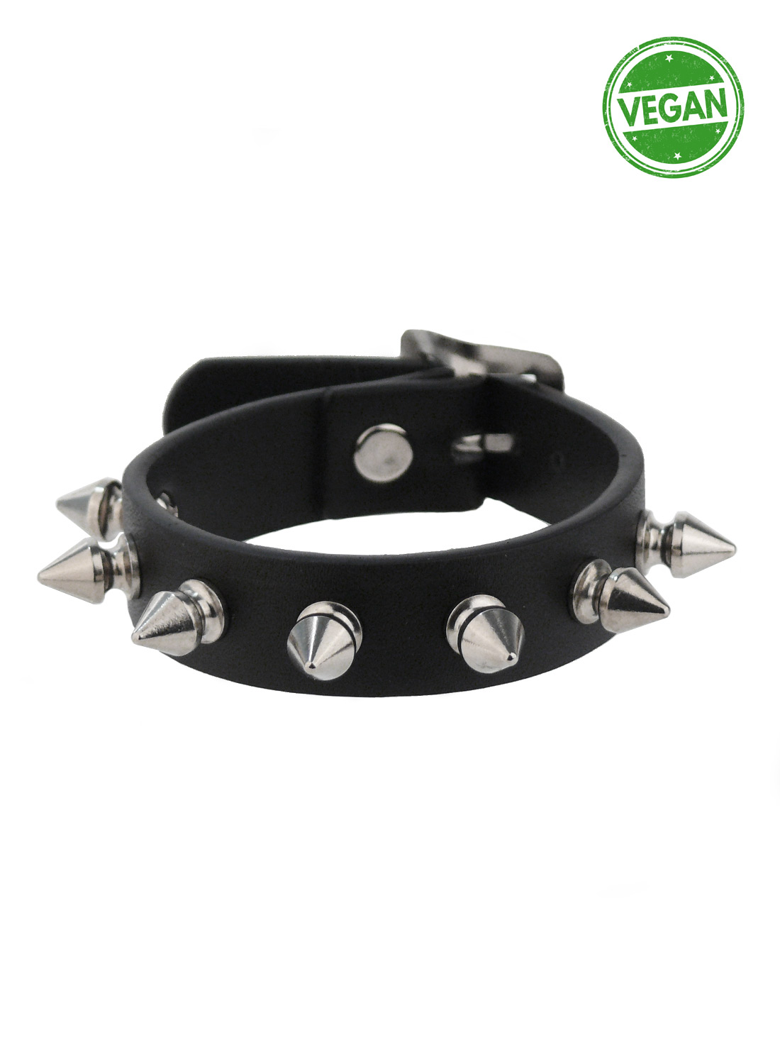 1 Row Spike Vegan Leather Wristband