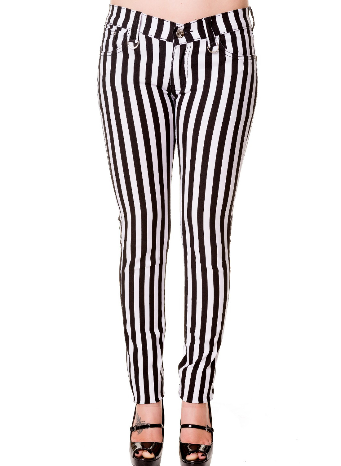 Black White Sriped Trousers