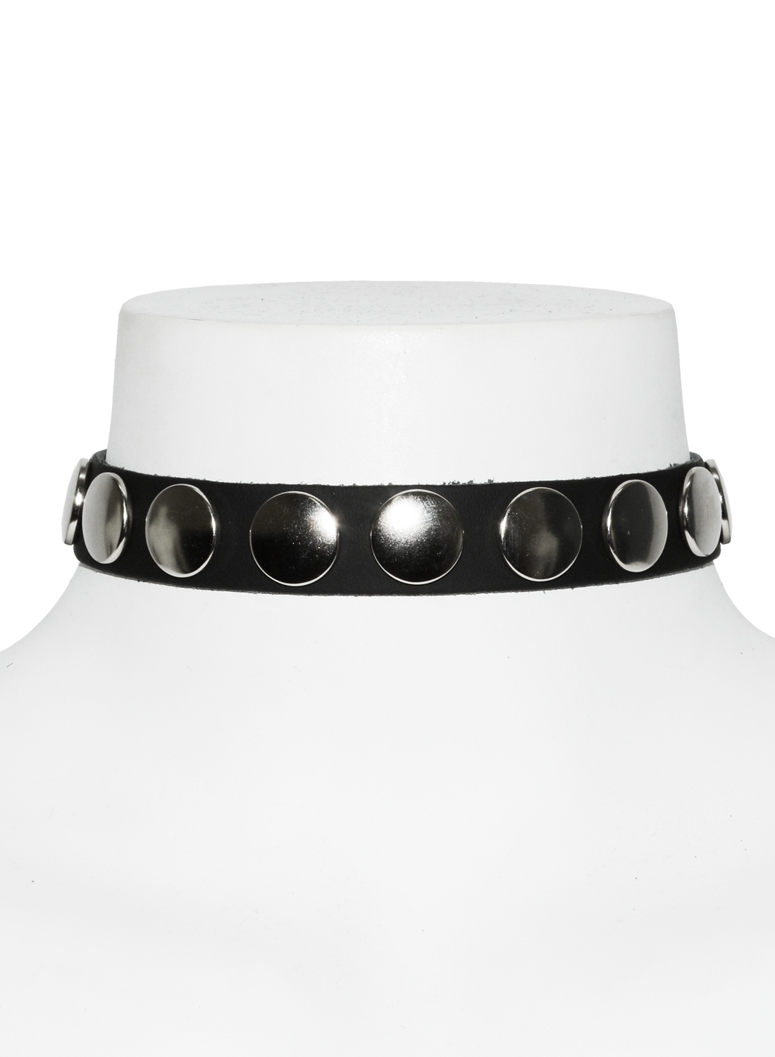 1 Row Disk Leather Choker