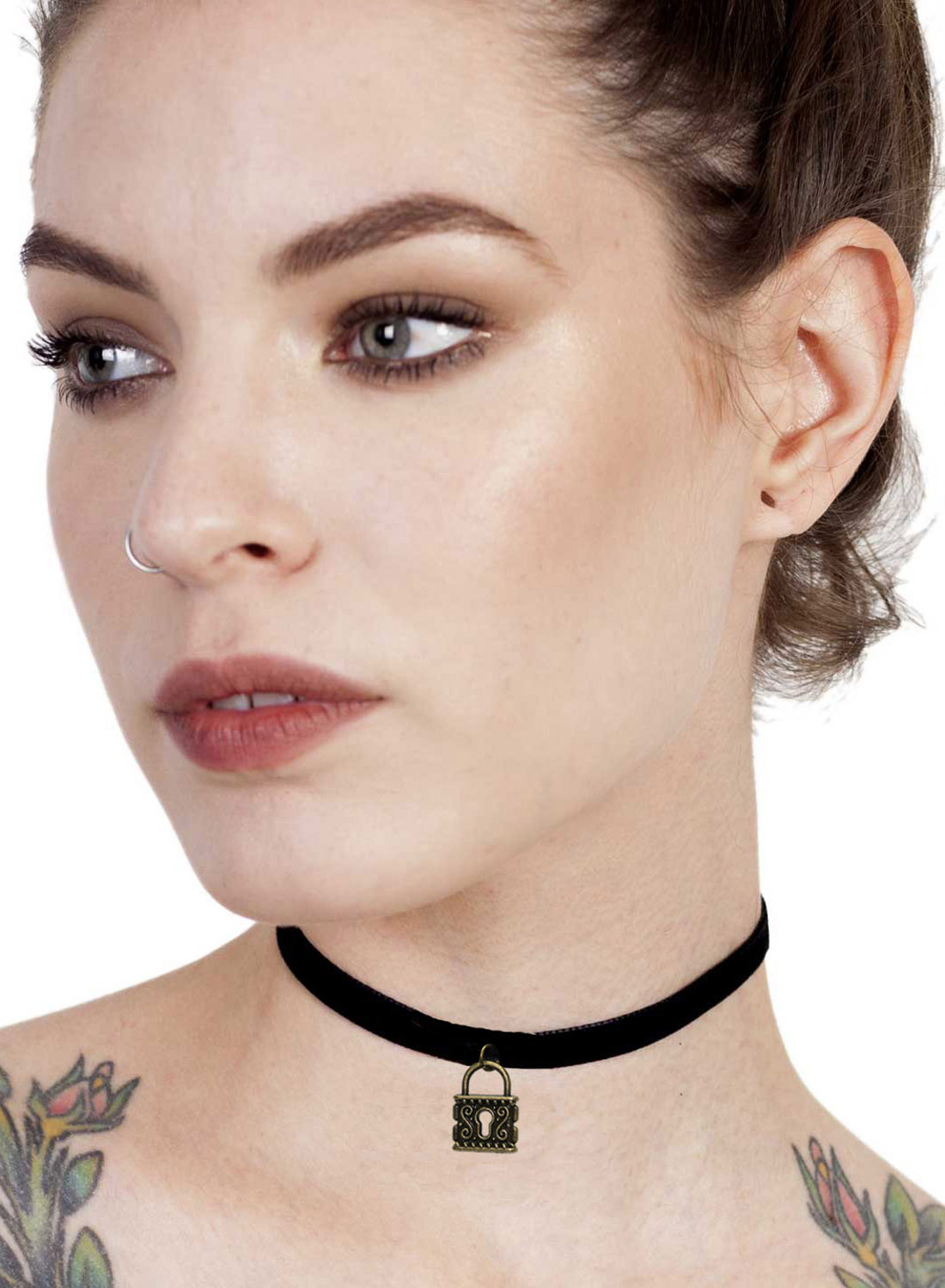 Padlock Velvet Choker