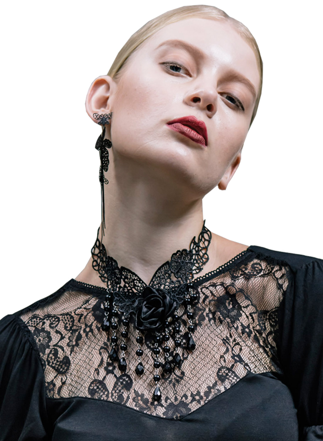 Black Rose Lace Chocker