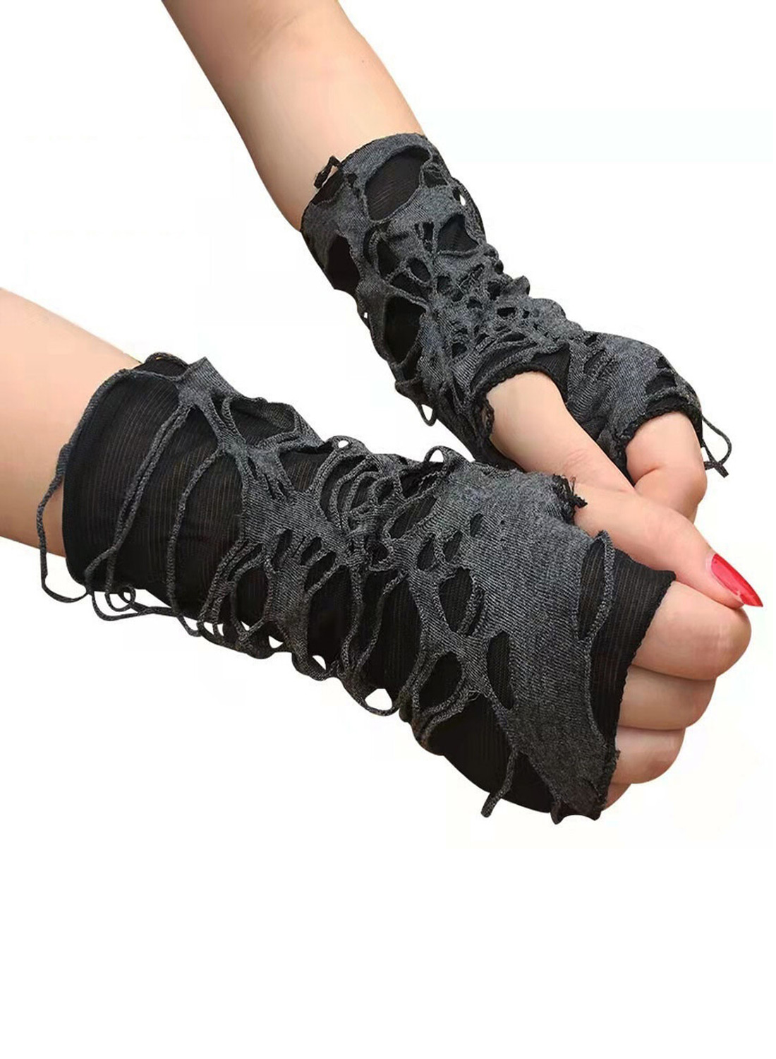 Cut Out Mash Gloves Gray