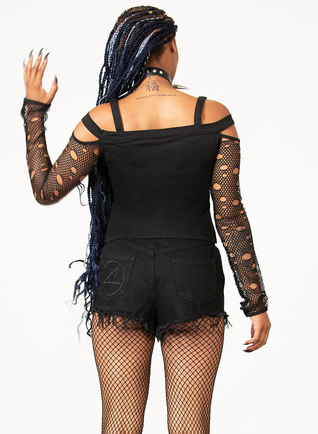 Glitched Fishnet Top