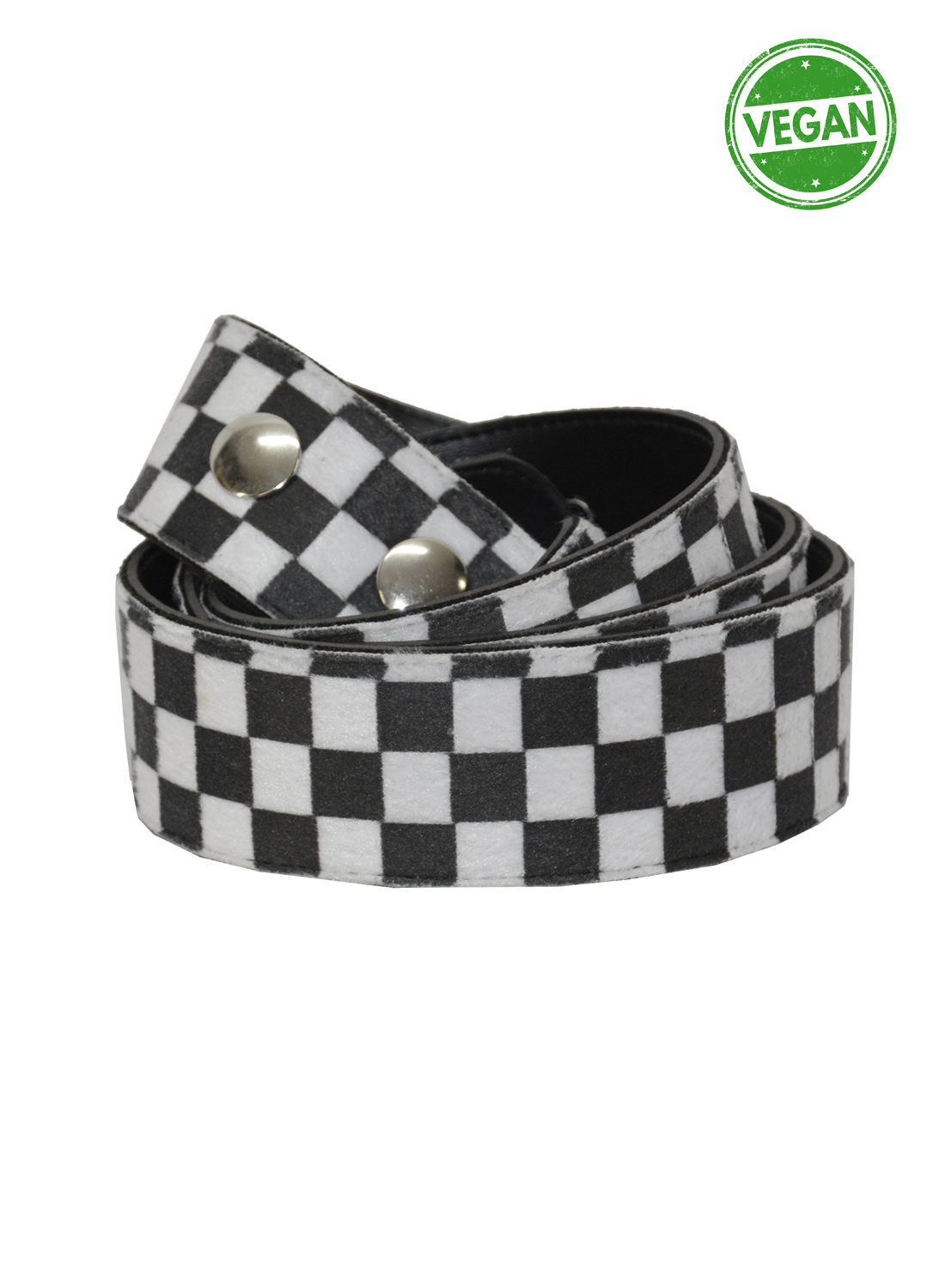 Black White Vegan Belt