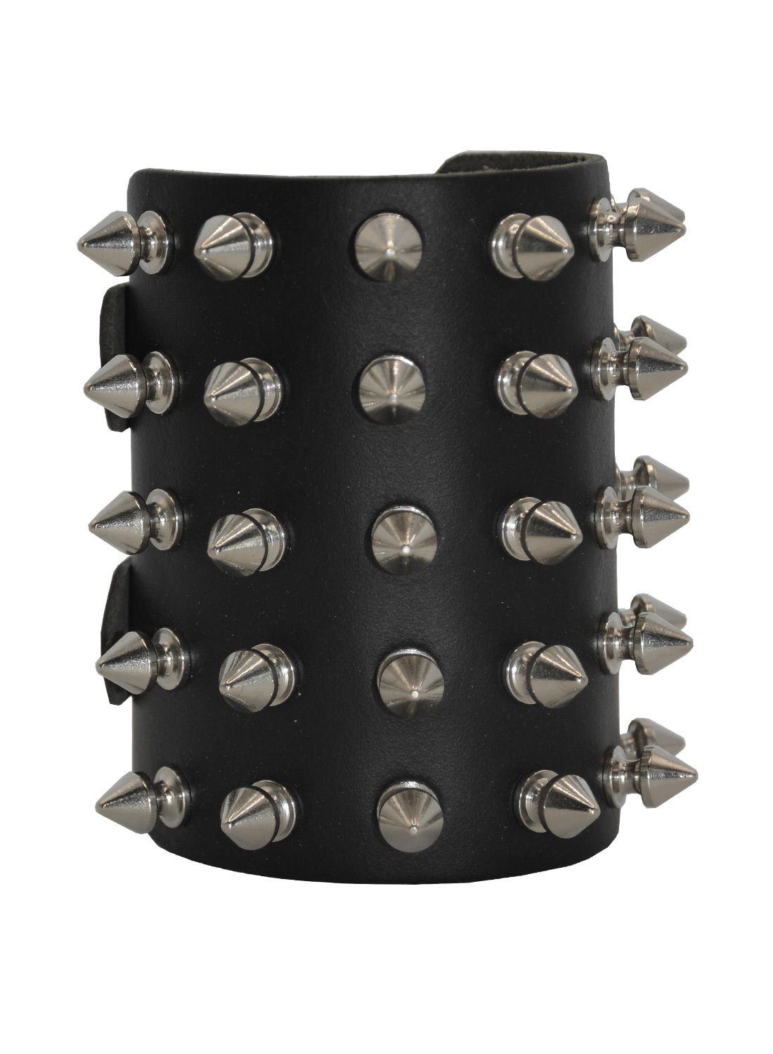 5 Row Spike Leather Wristband