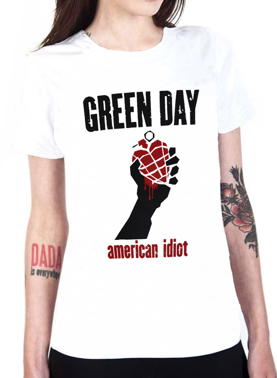 Green Day American Idiot Girl White Topp