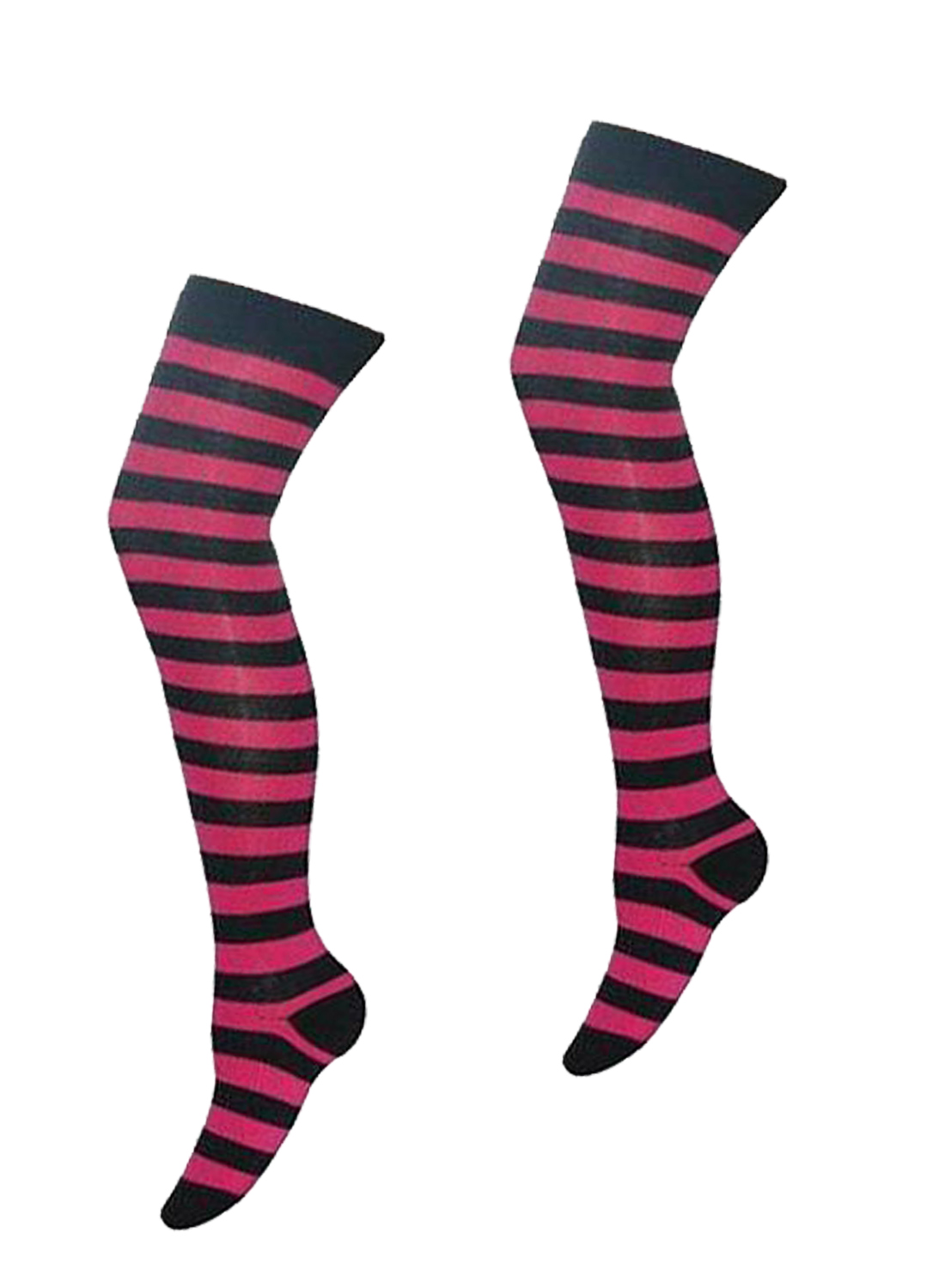 OK Fuchsia Dark Gray Striped Socks